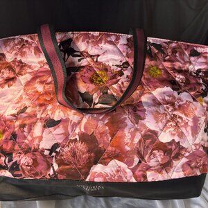 Victoria’s Secret Quilted Floral Tote Bag NEW With Handles & Adjustable Shoulder